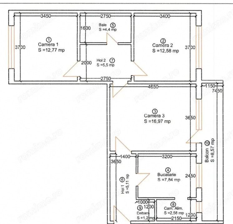 Apartament cu 3 camere pe Take Ionescu