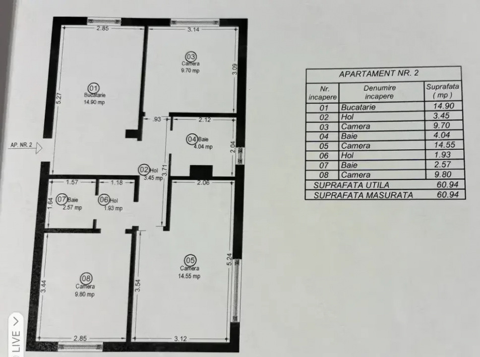 Apartament  3 camere, parter, zona Lipovei