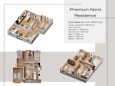 Apartament Nou 3 Camere, Zona Torontalului, Etaj 1