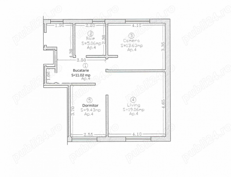 #Apartament 3  camere, de #vanzare, Giarmata Vii
